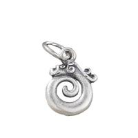 Ταϊλάνδη Sterling Silver μενταγιόν, DIY, ασήμι, 13.50x9x2mm, Τρύπα:Περίπου 4mm, 10PCs/Παρτίδα, Sold Με Παρτίδα