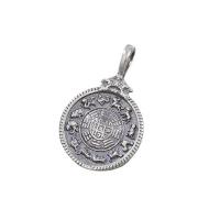 Thailand Sterling Silver Hänge, Flat Round, DIY, silver, 20x12.50x2.50mm, Hål:Ca 3mm, 10PC/Lot, Säljs av Lot