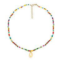 Collar de Nácar, Seedbead, con Nácar & aleación de zinc, con 1.97inch extender cadena, Joyería & para mujer, más colores para la opción, libre de níquel, plomo & cadmio, longitud aproximado 16.54 Inch, Vendido por UD