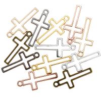 Zinklegering Cross Hangers, Zinc Alloy, Oversteken, plated, uniseks & hol, meer kleuren voor de keuze, nikkel, lood en cadmium vrij, 11x23mm, Ca 100pC's/Bag, Verkocht door Bag