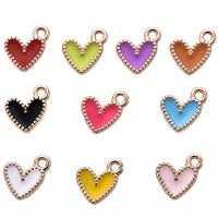 Zinc Alloy Enamel Pendants Heart gold color plated Unisex nickel lead & cadmium free Approx Sold By Bag