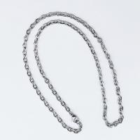 Stainless Steel Chain Ogrlica, 316L Stainless Steel, elektrolizacija, razlièite duljine za izbor & bez spolne razlike & različite veličine za izbor, izvorna boja, Prodano By PC