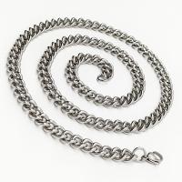 Stainless Steel Chain Necklace 316L Stainless Steel electrolyzation & Unisex original color Sold By PC