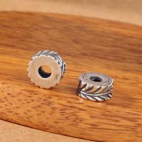 An Téalainn Sterling Silver Spacer Bead, Rondelle, DIY, airgid, 8x3.80mm, Poll:Thart 3mm, 10ríomhairí pearsanta/Lot, Díolta De réir Lot