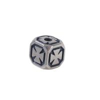 Ταϊλάνδη Sterling Silver Spacer Χάντρα, Πλατεία, DIY, ασήμι, 6.40x6.40mm, Τρύπα:Περίπου 2mm, 10PCs/Παρτίδα, Sold Με Παρτίδα