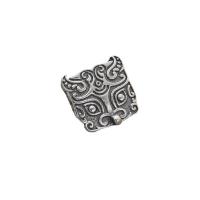 Thaimaa Sterling Silver Button Havainnot, tee-se-itse, hopea, 10x10.50x2.50mm, Reikä:N. 2mm, 10PC/erä, Myymät erä