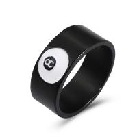 Sinc Alloy Finger Ring, Babhta, plátáilte, jewelry faisin & do bhean, dubh, 19mm, Díolta De réir PC