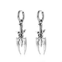 Sinc Alloy Earrings, dath airgid plated, jewelry faisin & do bhean, airgid, 54x13mm, Díolta De réir Péire