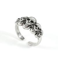 Zink Alloy Finger Ring, Skull, antik silver pläterad, Vintage & för människan, nickel, bly och kadmium gratis, Storlek:10, Säljs av PC