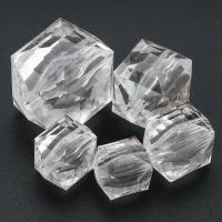 Transparent Acrylic Beads Polygon DIY clear Sold By Bag