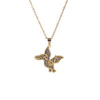 Collier d'acier titane, Forme différente pour le choix & bijoux de mode & pavé de micro zircon & pour femme, plus de couleurs à choisir, Longueur 45 cm, Vendu par PC