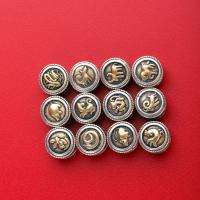 Thailand Sterling Silver Spacer Bead, med Mässing, Kinesisk Zodiac, DIY & olika material för val, fler färger för val, 7x10mm, Hål:Ca 2mm, 10PC/Lot, Säljs av Lot