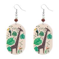 Acrylic Jewelry Earring Zinc Alloy with Acetate fashion jewelry & for woman multi-colored Sold By Pair