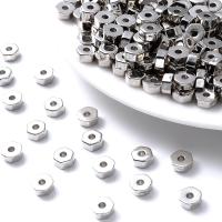 Koppar Coated Plastpärlor, Kopparbelagd plast, Hexagon, DIY, silver, 6x6mm, Ca 100PC/Bag, Säljs av Bag