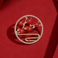 Strass Broche, Zinc Alloy, gold plated, mode sieraden & voor vrouw & met strass, nikkel, lood en cadmium vrij, 32mm, Verkocht door PC