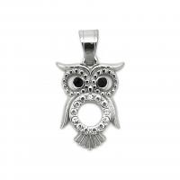 Rustfrit stål Animal Pendler, 316L Stainless Steel, Owl, mode smykker & Unisex & med rhinestone, flere farver til valg, 19x24mm, Solgt af PC