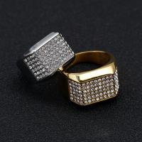 Rhinestone-Edelstahl -Finger-Ring, 316 L Edelstahl, Modeschmuck & für den Menschen & mit Strass, keine, 16mm, verkauft von PC