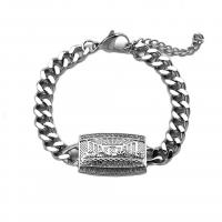 Bracciale gioielli in acciaio inossidabile, 316L acciaio inox, gioielli di moda & unisex & con strass, nessuno, 10mm, Lunghezza Appross. 10.24 pollice, Venduto da PC