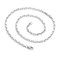 Stainless Steel Chain Ogrlica, 304 nehrđajućeg čelika, pozlaćen, modni nakit & razlièite duljine za izbor & za čovjeka, više boja za izbor, 3mm, 10računala/Torba, Prodano By Torba