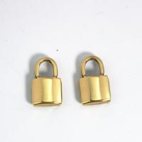 Edelstahl Schmuck Anhänger, 304 Edelstahl, Türschloss, poliert, DIY, goldfarben, 20x12mm, verkauft von PC