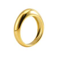 Anillo de dedo de acero inoxidable, acero inoxidable 304, 18K chapado en oro, Joyería & para mujer, dorado, 5mm,23*24mm, Vendido por UD