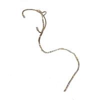 Brassard de boucle d'oreille de mode, laiton, Placage de couleur argentée, bijoux de mode & pour femme & avec strass, argent, protéger l'environnement, sans nickel, plomb et cadmium, 205x38mm, Vendu par PC