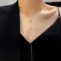 Collana Multi strato, Titantium acciaio, with 1.77 inch extender chain, placcato color oro, per la donna, 37cm,41cm, 5PC/lotto, Venduto da lotto