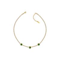 Collier d'acier titane, Placage de couleur d'or, pour femme & avec strass, Longueur Environ 16.14 pouce, 5PC/lot, Vendu par lot