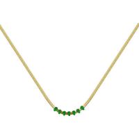 Collier d'acier titane, Placage de couleur d'or, chaîne serpent & pour femme & avec strass, plus de couleurs à choisir, Longueur Environ 16.53 pouce, 5PC/lot, Vendu par lot