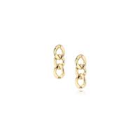 Titanium Staal Earring, gold plated, voor vrouw, 12x34mm, 5paren/Lot, Verkocht door Lot