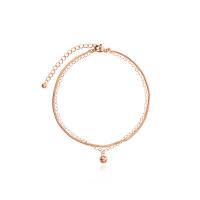 Roestvrijstalen Anklet, Titanium Staal, plated, voor vrouw, meer kleuren voor de keuze, Lengte Ca 10.23 inch, 5pC's/Lot, Verkocht door Lot