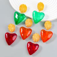 Resin Earring Zinc Alloy with Resin gold color plated fashion jewelry & for woman Sold By Pair