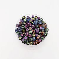 Numero Acrylic Bead, acrilico, Piazza, DIY, 6x6mm, Foro:Appross. 3.2mm, Appross. 3000PC/borsa, Venduto da borsa