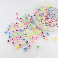 Grânulos de jóias de acrílico, acrilico, Roda plana, DIY & luminosa, cores misturadas, 4x7mm, Buraco:Aprox 1.2mm, Aprox 3600PCs/Bag, vendido por Bag