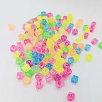 Alphabet Acryl Perlen, Quadrat, DIY, gemischte Farben, 6x6mm, ca. 3000PCs/Tasche, verkauft von Tasche