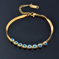 Bracelet Evil Eye bijoux, acier inoxydable 316L, pour femme & émail, plus de couleurs à choisir, Longueur Environ 19 cm, Vendu par PC