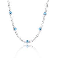 Collier Evil Eye bijoux, acier inoxydable 316L, avec 5cm chaînes de rallonge, Rond, pour femme, plus de couleurs à choisir, Longueur Environ 40 cm, Vendu par PC