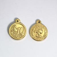 Edelstahl Schmuck Anhänger, 304 Edelstahl, poliert, DIY, goldfarben, 24.40x20mm, verkauft von PC