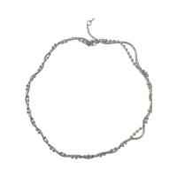 Collier d'acier titane, avec 6.5cm chaînes de rallonge, bijoux de mode & pour femme, couleur originale, Longueur 43.5 cm, Vendu par PC