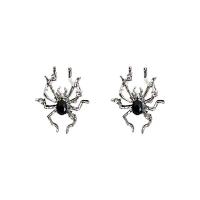 Lo zinco in lega Stud Earring, lega in zinco, Ragno, placcato color argento, gioielli di moda & stili diversi per la scelta & per la donna, argento, assenza di nichel,piombo&cadmio, 27x20mm, Venduto da coppia