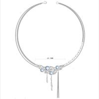 Titan stål halsband, med zinklegering hänge & Sea Opal, med 5cm extender kedja, silver pläterad, mode smycken & för kvinna, silver, 63.30mm, Längd 46.5 cm, Säljs av PC