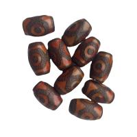 Naturlige tibetanske Agate Dzi Beads, Tibetansk agat, Naturligt & du kan DIY, to forskellige farvede, 15x22mm, Solgt af PC