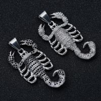 Cruach dhosmálta pendants Ainmhithe, 316L Cruach dhosmálta, Scorpion, jewelry faisin & unisex & le rhinestone, dathanna níos mó le haghaidh rogha, 31x60mm, Díolta De réir PC