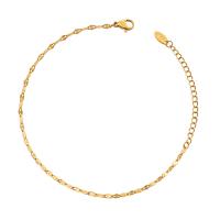 Titan Edelstahl Armband, Titanstahl, mit Verlängerungskettchen von 1.97inch, goldfarben plattiert, Modeschmuck & verschiedene Stile für Wahl & für Frau, goldfarben, 2.20mm, Länge ca. 5.9 ZollInch, verkauft von PC