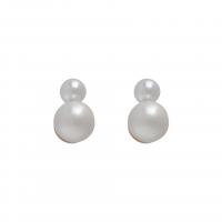 Brass Stud Earring with Plastic Pearl gold color plated fashion jewelry & for woman nickel lead & cadmium free Sold By Pair