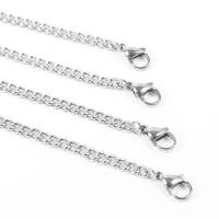 Stainless Steel Chain Ogrlica, 304 nehrđajućeg čelika, s 1.96 inch Produžetak lanac, možete DIY, izvorna boja, 3.70mm, Dužina Približno 26.37 inčni, 10računala/Lot, Prodano By Lot