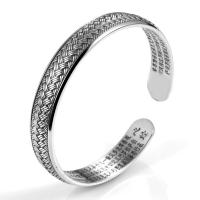 metal Brazalete, chapado en color de plata, Ajustable & unisexo, 58mm, 10PCs/Grupo, Vendido por Grupo