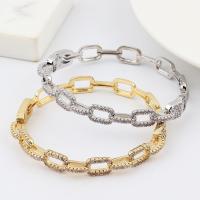 Cubic Zirconia Micro Pave Brass Bracelet plated micro pave cubic zirconia & for woman 60mm Sold By PC