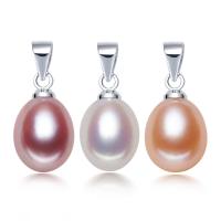 Perlas cultivadas de agua dulce colgante, con Tailandia, chapado en color de plata, diverso tamaño para la opción, más colores para la opción, 10PCs/Grupo, Vendido por Grupo