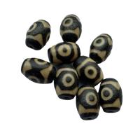 Naturlige tibetanske Agate Dzi Beads, Tibetansk agat, Naturligt & du kan DIY, to forskellige farvede, 10x14mm, Solgt af PC